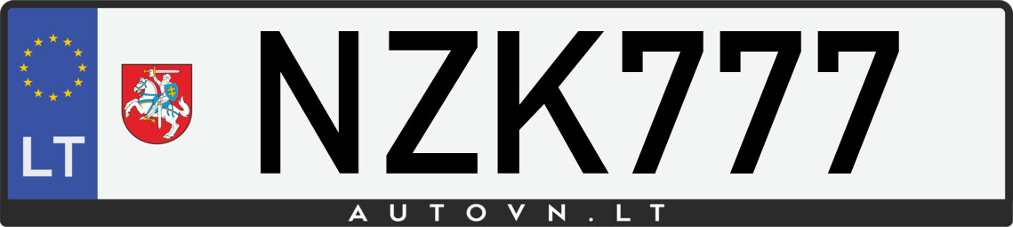 Valstybinis numeris NZK777