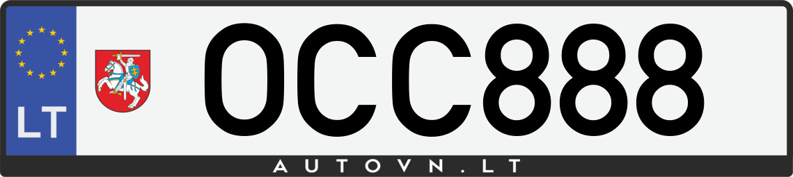 Valstybinis numeris OCC888