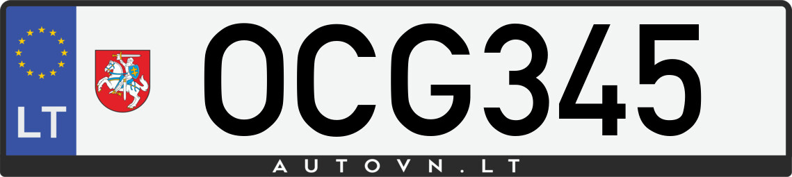 Valstybinis numeris OCG345