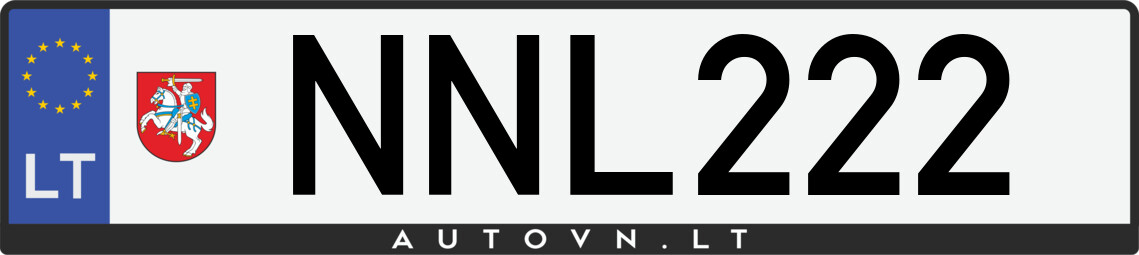 Valstybinis numeris NNL222