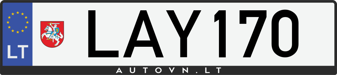 Valstybinis numeris LAY170