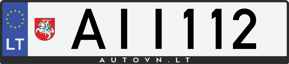 Valstybinis numeris AII112
