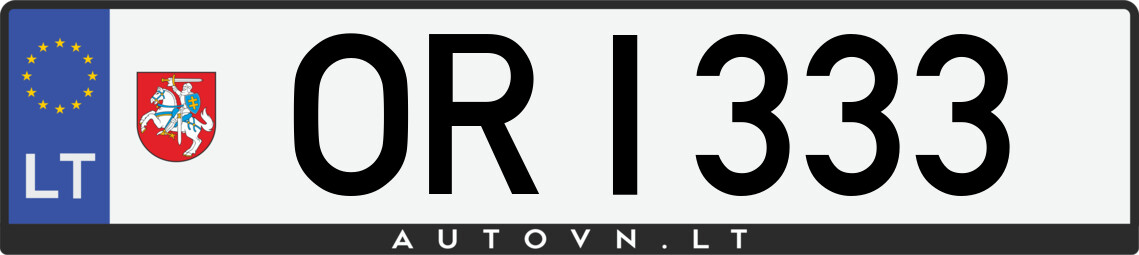 Valstybinis numeris ORI333
