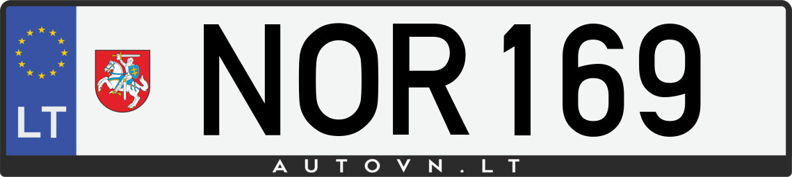 Valstybinis numeris NOR169