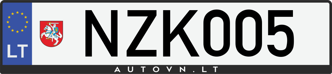 Valstybinis numeris NZK005