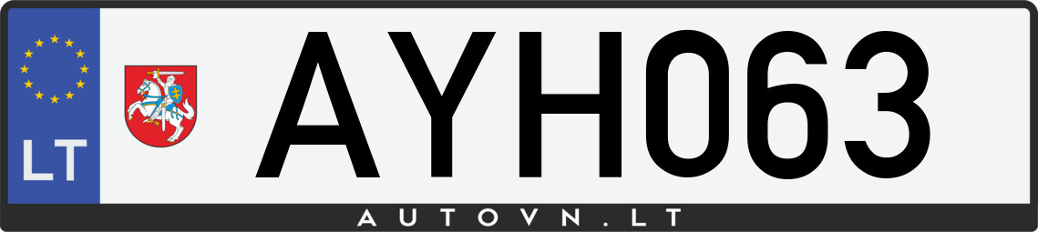 Valstybinis numeris AYH063