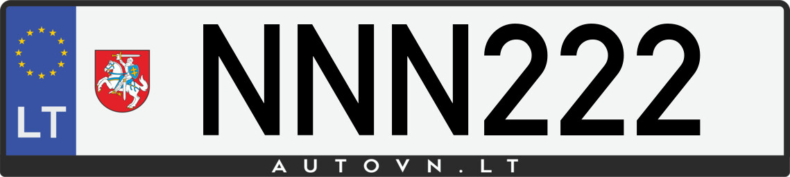 Valstybinis numeris NNN222