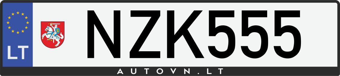 Valstybinis numeris NZK555