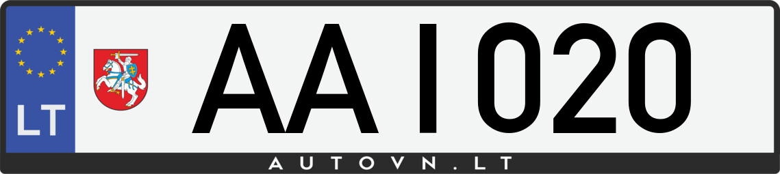 Valstybinis numeris AAI020