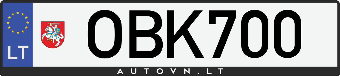 Valstybinis numeris OBK700
