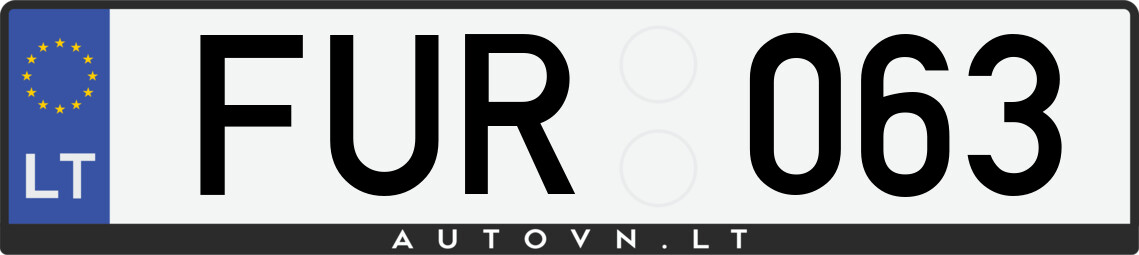 Valstybinis numeris FUR063