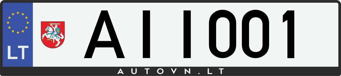 Valstybinis numeris AII001