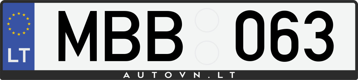 Valstybinis numeris MBB063