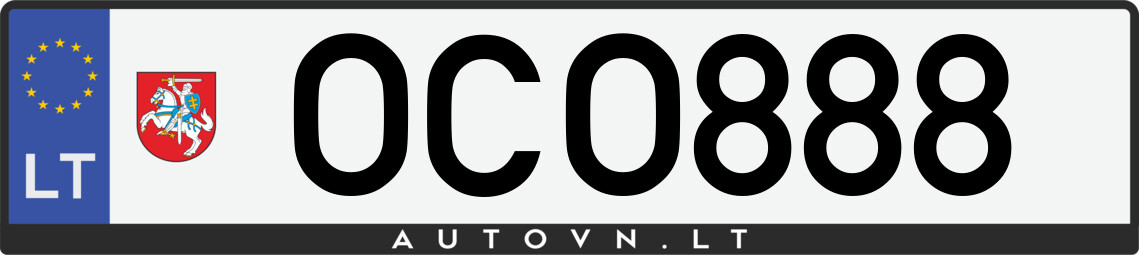 Valstybinis numeris OCO888