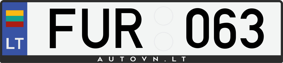 Valstybinis numeris FUR063