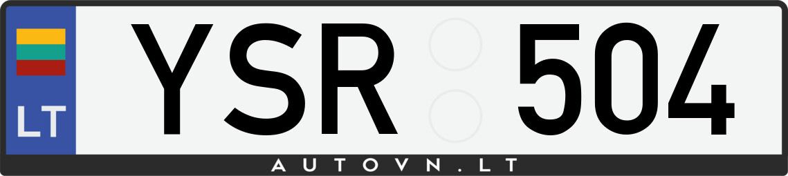 Valstybinis numeris YSR504