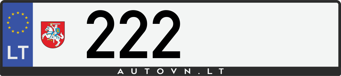 Valstybinis numeris 222
