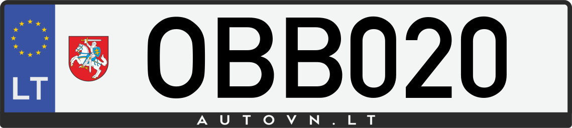 Valstybinis numeris OBB020
