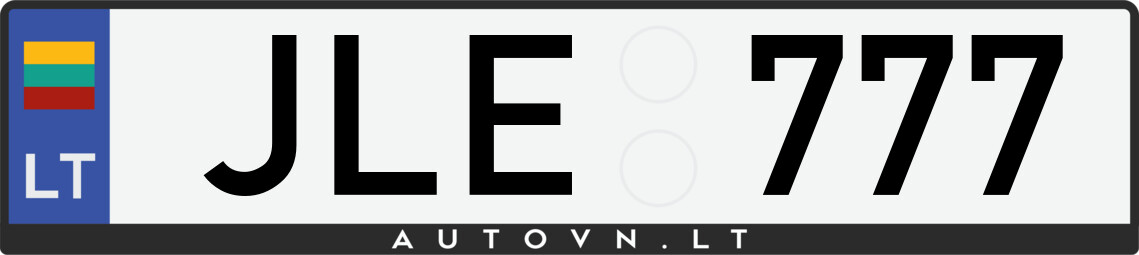Valstybinis numeris JLE777