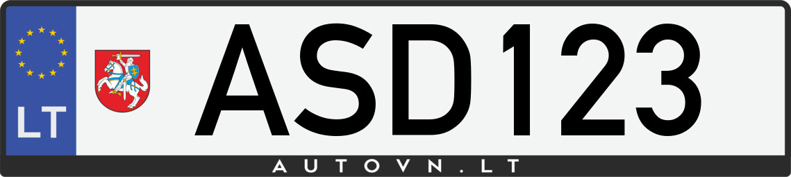 Valstybinis numeris ASD123
