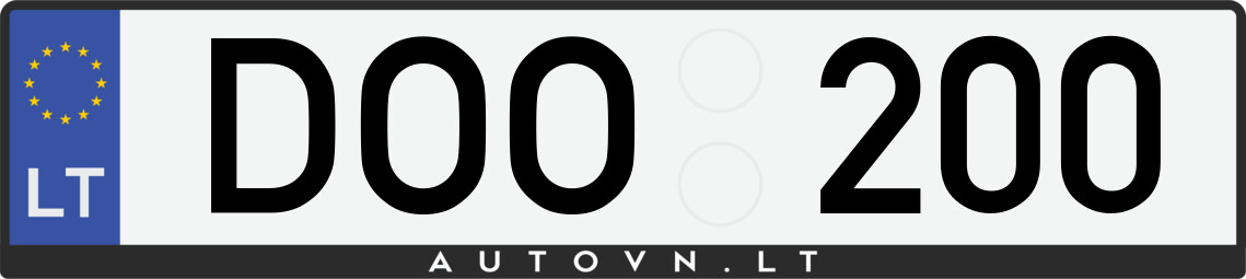 Valstybinis numeris DOO200