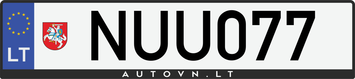 Valstybinis numeris NUU077