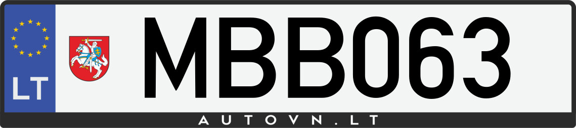 Valstybinis numeris MBB063