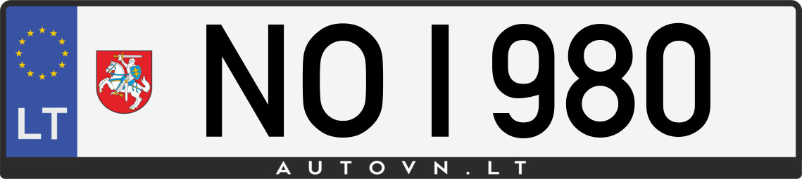 Valstybinis numeris NOI980