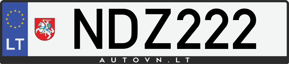 Valstybinis numeris NDZ222