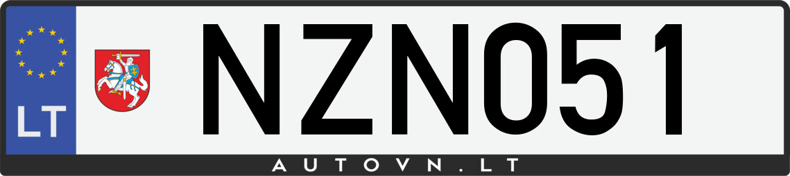 Valstybinis numeris NZN051
