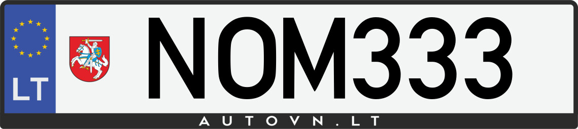 Valstybinis numeris NOM333