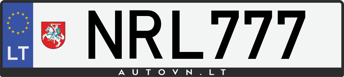 Valstybinis numeris NRL777