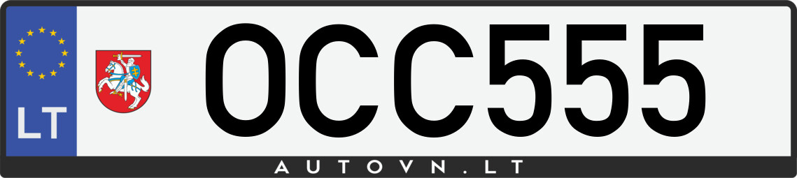 Valstybinis numeris OCC555