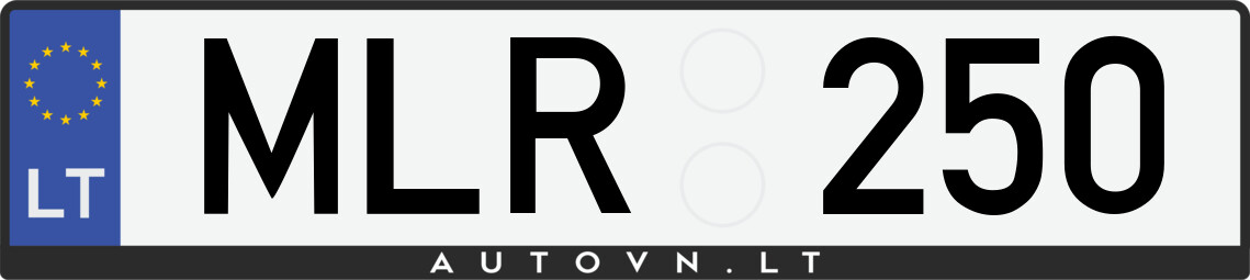 Valstybinis numeris MLR250