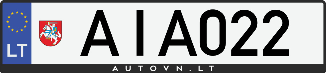 Valstybinis numeris AIA022