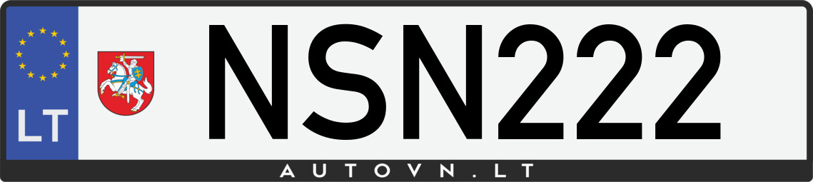 Valstybinis numeris NSN222