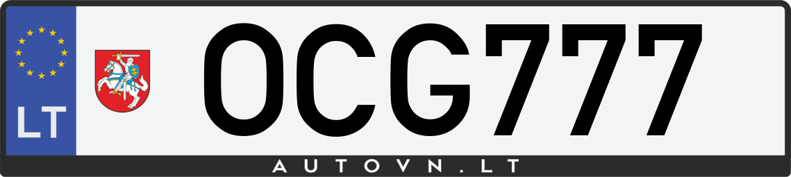 Valstybinis numeris OCG777