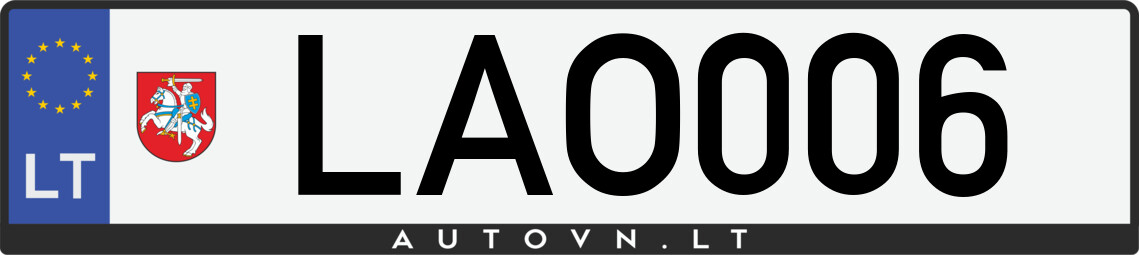 Valstybinis numeris LAO006