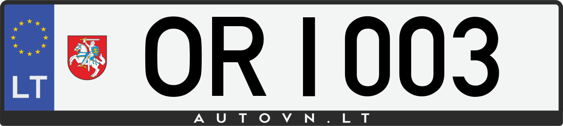Valstybinis numeris ORI003