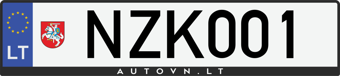 Valstybinis numeris NZK001