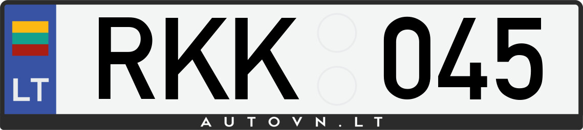 Valstybinis numeris RKK045