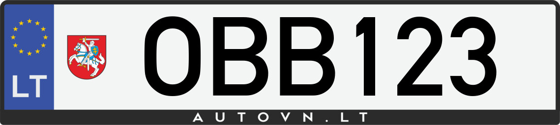 Valstybinis numeris OBB123