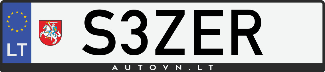 Valstybinis numeris S3ZER