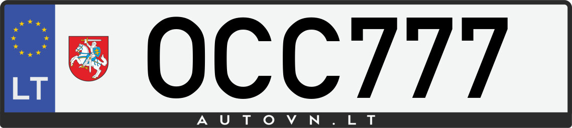 Valstybinis numeris OCC777