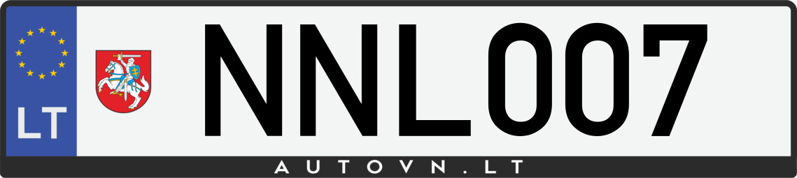 Valstybinis numeris NNL007
