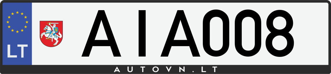 Valstybinis numeris AIA008