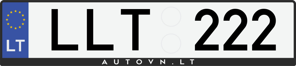 Valstybinis numeris LLT222