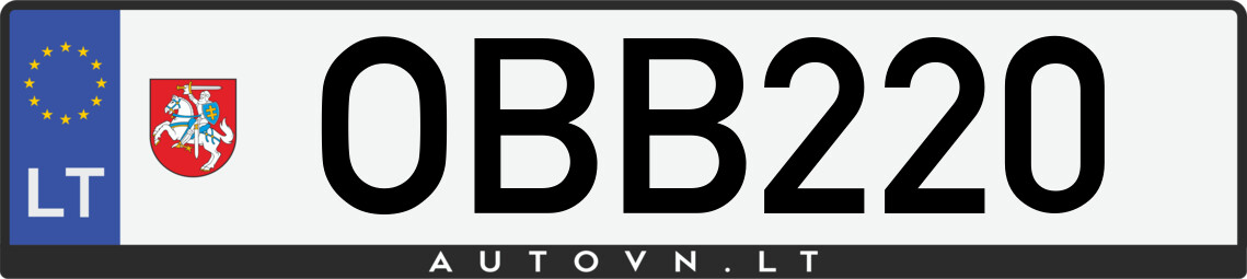Valstybinis numeris OBB220