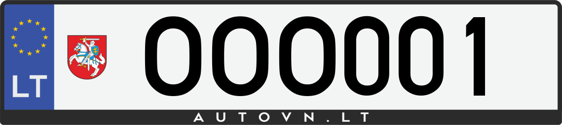 Valstybinis numeris OOO001