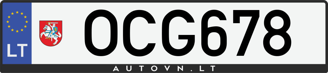 Valstybinis numeris OCG678